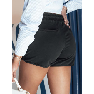 Črne ženske kratke hlače z elastiko v pasu