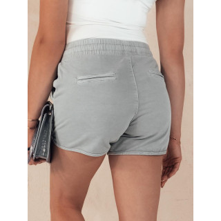 Ženske sive kratke hlače z elastiko v pasu