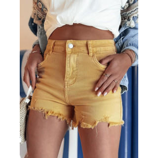 Ženske ponošene kratke hlače v rumeni barvi