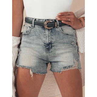 Modre denim ženske kratke hlače z robom