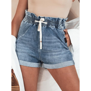 Modre denim kratke hlače z elastiko v pasu