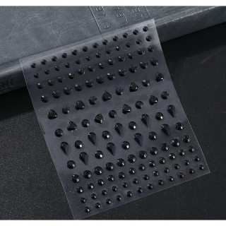 Črni lepljivi kristali za telo in obraz