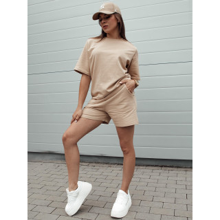 Ohlapna bež ženska majica s kratkimi rokavi