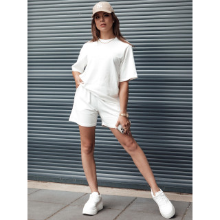 Bela ohlapna ženska majica s kratkimi rokavi