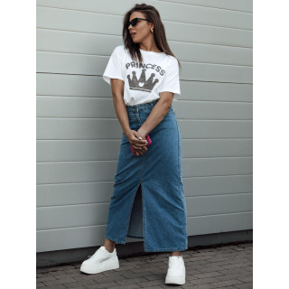 Modro denim maxi krilo z razporkom