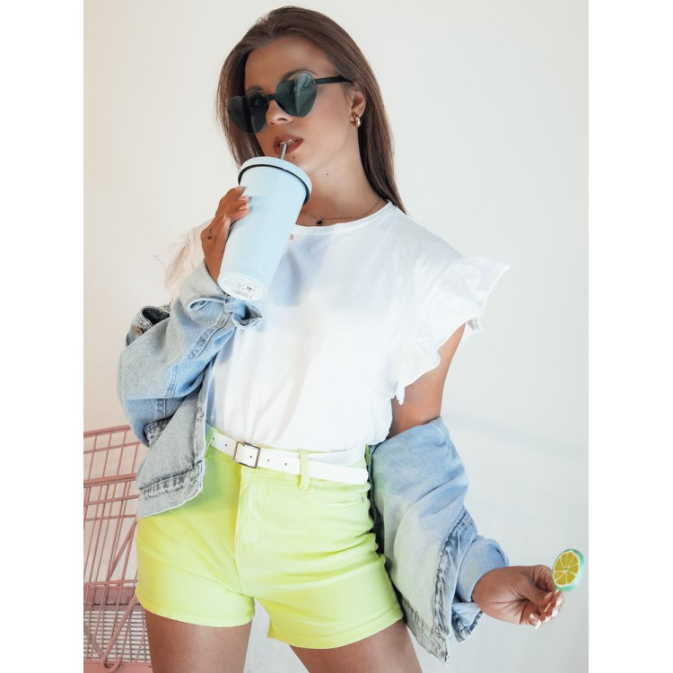 Rumene ženske kratke hlače iz jeansa