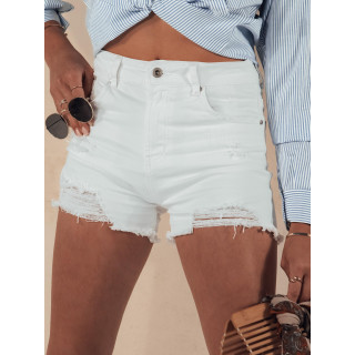 Bele denim ženske kratke hlače z luknjami