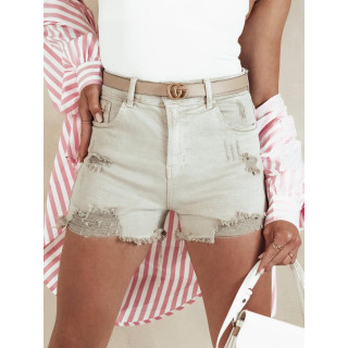 Ženske bež denim kratke hlače z luknjami