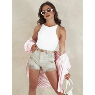 Ženske bež denim kratke hlače z luknjami