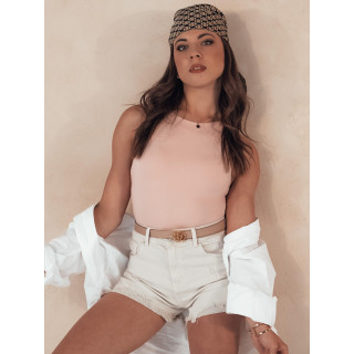 Svetlo bež denim kratke hlače z luknjami