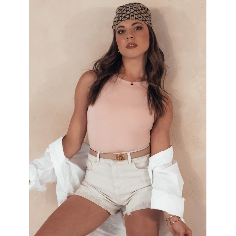 Svetlo bež denim kratke hlače z luknjami