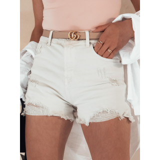 Svetlo bež denim kratke hlače z luknjami
