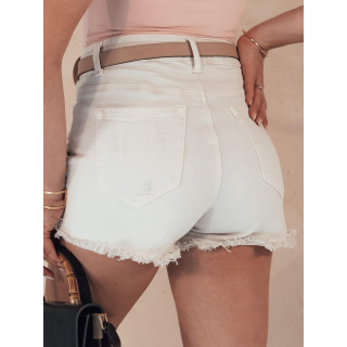 Svetlo bež denim kratke hlače z luknjami