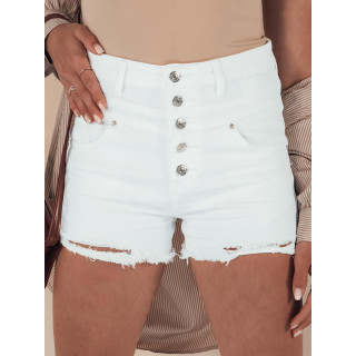 Ženske bele kratke hlače z luknjami