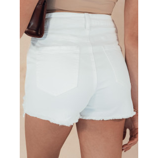 Ženske bele kratke hlače z luknjami