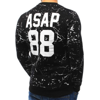 Moški črn pulover brez kapuce