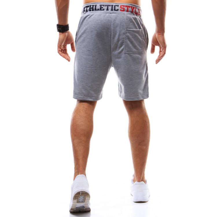 Moške kratke hlače v sivi barvi s potiskom