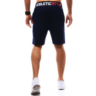 Temno modre moške kratke hlače s potiskom