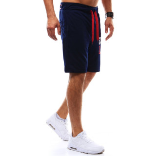 Temno modre moške kratke hlače s potiskom