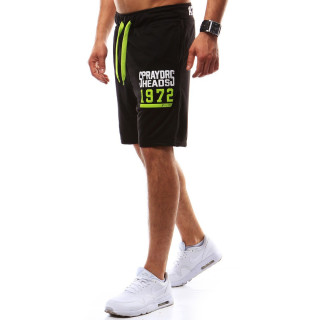 Moške kratke hlače s potiskom v črni barvi