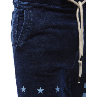 Temno modre moške kratke hlače s potiskom