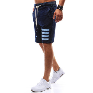 Temno modre moške kratke hlače s potiskom