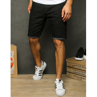 Moške kratke hlače iz jeansa v črni barvi