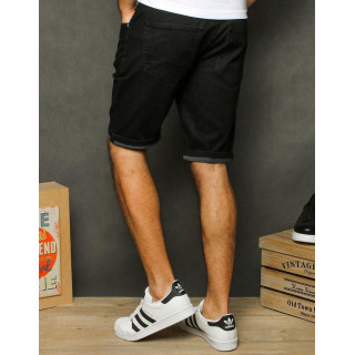 Moške kratke hlače iz jeansa v črni barvi