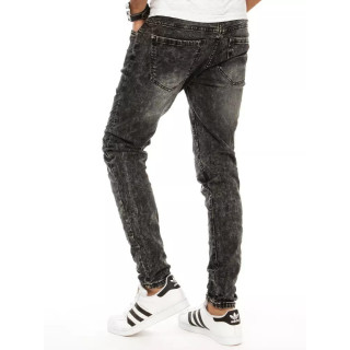 Modne temno sive moške kavbojke s šivi