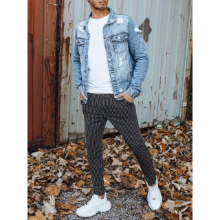 Temno sive črtaste moške trenirke