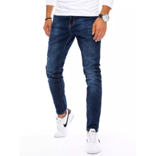 Klasične temno modre moške kavbojke s zoženimi nogavicami