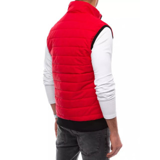 Moški prešit telovnik brez kapuce v rdeči barvi