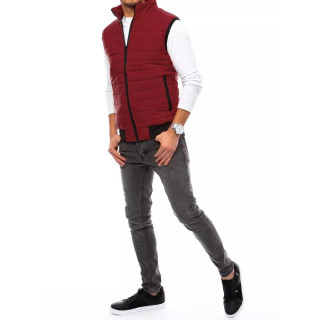 Prešiti moški brezrokavniki bordo barve brez kapuce