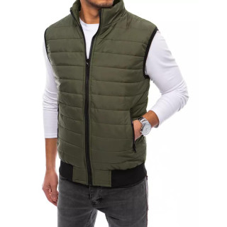 Prešit zelen moški telovnik brez kapuce