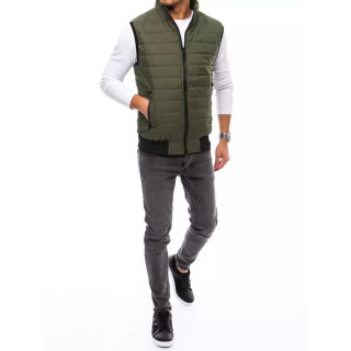 Prešit zelen moški telovnik brez kapuce