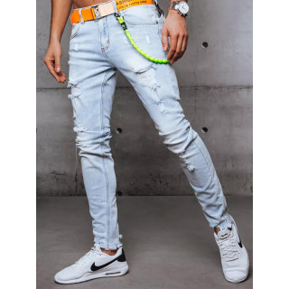 Svetlo modre moške kavbojke z luknjami