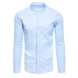 Svetlo modra moška srajca s stoječim ovratnikom
