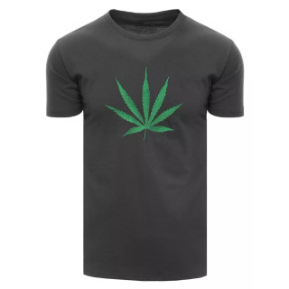 Temno siva moška majica s potiskom