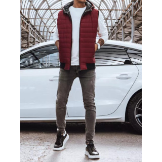 Moški bordo brezrokavnik s kapuco