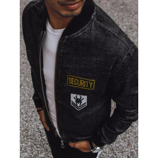 Puška črna jakna z našitki