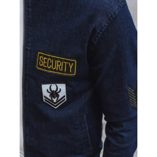 Modra denim jakna z našitki