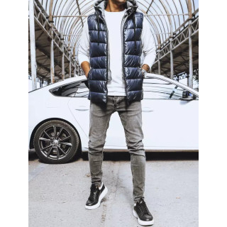 Moški prešit telovnik v temno modri barvi