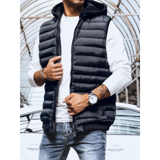 Moder prešit brezrokavnik s kapuco