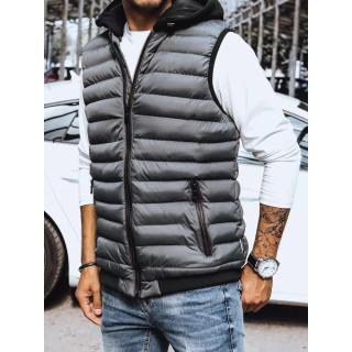 Moški prešit telovnik v sivi barvi