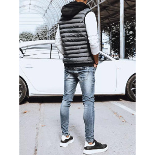 Moški prešit telovnik v sivi barvi