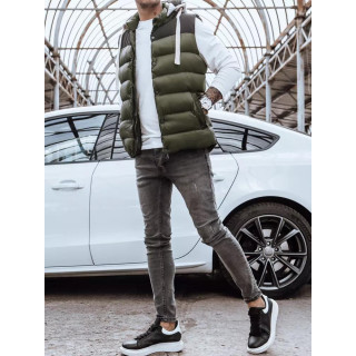 Moški prešit telovnik v zeleni barvi