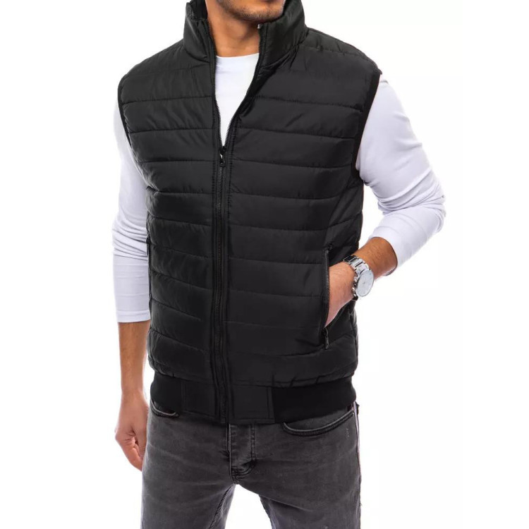 Črn prešit moški telovnik