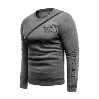 Temno siv moški pulover s potiskom