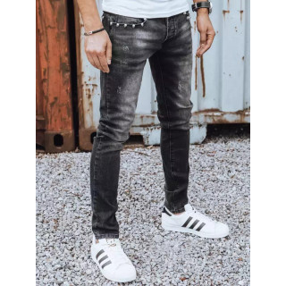 Črne moške kavbojke z lobanjami