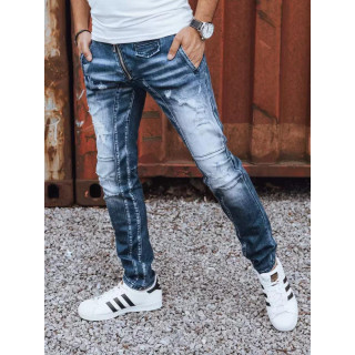 Moške temno modre kavbojke na luknje